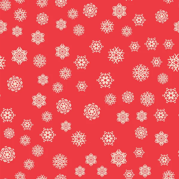 Flocon Neige Noël Motif Sans Couture Pour Les Ornements Vacances — Image vectorielle