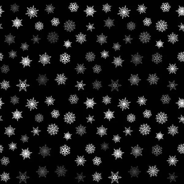 Flocon Neige Noël Modèle Sans Couture Avec Chute Neige Faite — Image vectorielle