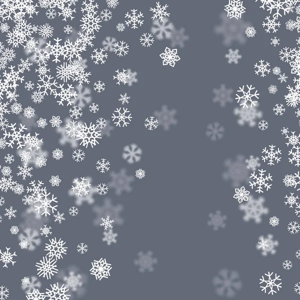 Christmas Snow Seasonal Background Scattered Snowflakes Falling Winter Time New — Stock Vector