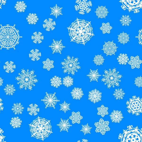 Motif Sans Couture Neige Noël Avec Beaux Flocons Neige Tombant — Image vectorielle