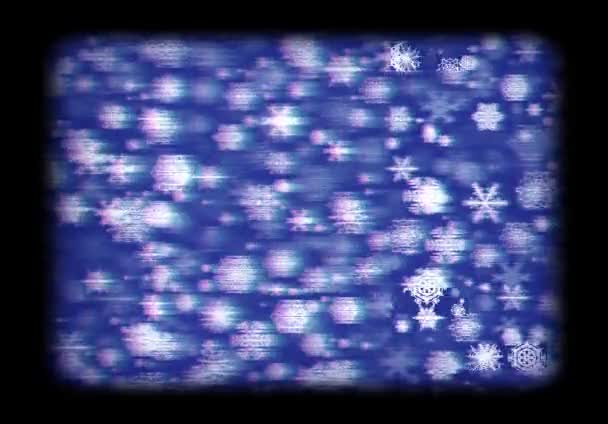 Vánoční Pozadí Ručně Kreslené Sněhové Vločky Padající Vánoční Svátky Pozdravy — Stock video