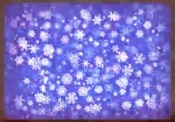 手描きの雪片とクリスマスの背景はクリスマスの休日の挨拶のために落ちる — ストック動画