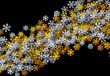 Kış tatilleri için altın ve gümüş folyolu kar taneleri dağıtılmış.