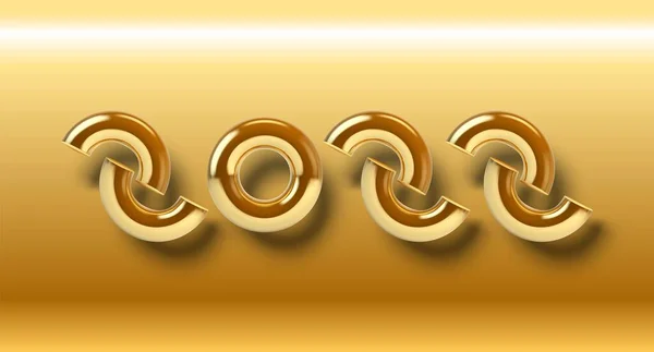 2022 Πρωτοχρονιάτικο Σημάδι Αφηρημένα Χρυσά Γράμματα Απεικόνιση Για Την Παραμονή — Διανυσματικό Αρχείο