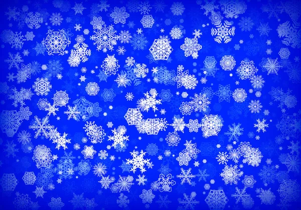 Fondo Tarjeta Navideña Con Copos Nieve Dibujados Mano Que Caen — Vector de stock