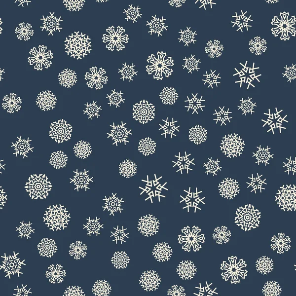 Flocon Neige Noël Motif Sans Couture Pour Les Ornements Vacances — Image vectorielle