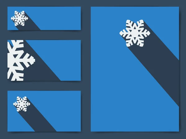 Coleção Banners Natal Com Floco Neve Texto — Vetor de Stock