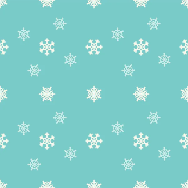 Christmas Snowflakes Seamless Pattern Geometric Tiled Grid Beautiful Snow Ornament — Stock Vector