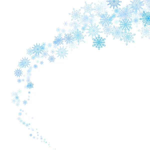 Navidad Azul Copos Nieve Ventisca Corriente Luz — Vector de stock