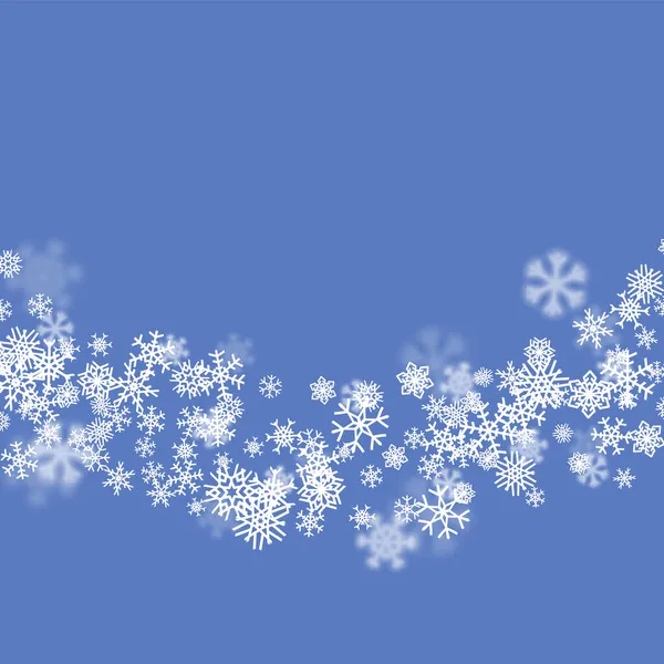 Christmas Snow Seasonal Background Scattered Snowflakes Falling Winter Time New — Stock Vector