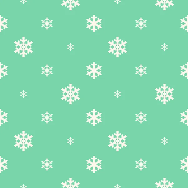 幾何学的なタイルグリッドと冬の休日のパッケージのための美しい雪の装飾とクリスマスの雪片シームレスパターン — ストックベクタ