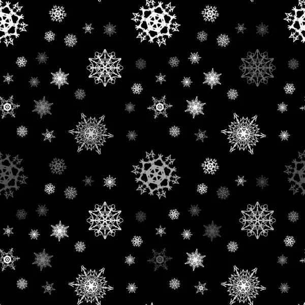 Weihnachten Schneeflocke Nahtloses Muster Mit Fallendem Schnee Aus Schön Spinnenden — Stockvektor
