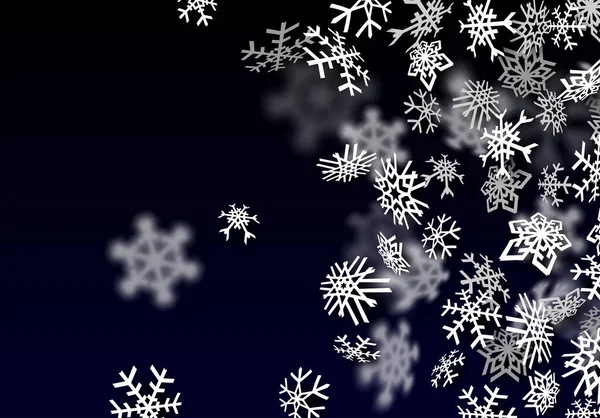 降雪の背景 大きな回転雪で透明な雪が降る — ストックベクタ