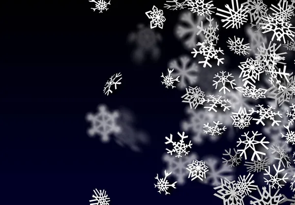 降雪の背景 大きな回転雪で透明な雪が降る — ストックベクタ