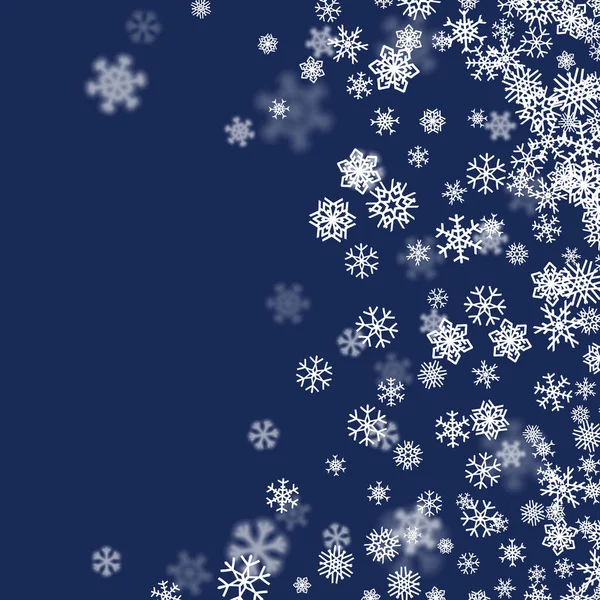 Navidad Nieve Fondo Estacional Con Copos Nieve Dispersos Cayendo Invierno — Vector de stock