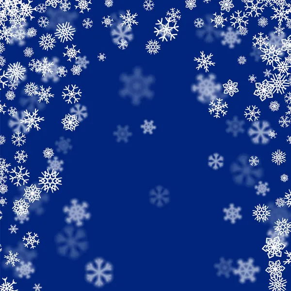 Navidad Nieve Fondo Estacional Con Copos Nieve Dispersos Cayendo Invierno — Vector de stock