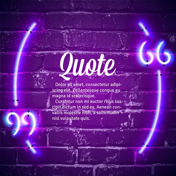 Retro Hipster Neon Quote Tekens Muur — Stockvector