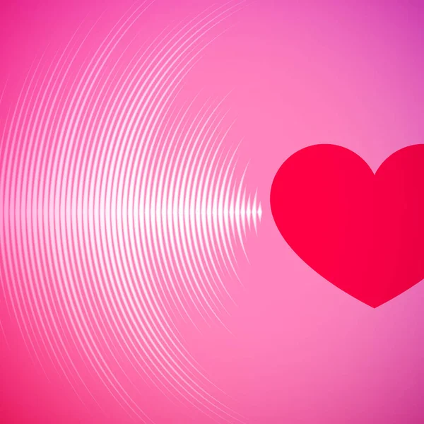 情人节卡片 上面有粉色的乙烯印和红心 — 图库矢量图片