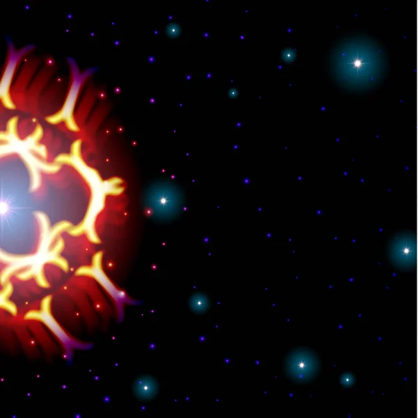 Mystická Zářivá Hvězda Jiskrami Galaxii — Stockový vektor