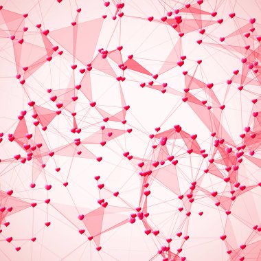 Sosyal ağ ve Sevgililer Günü için kalpler birbirine bağlandı