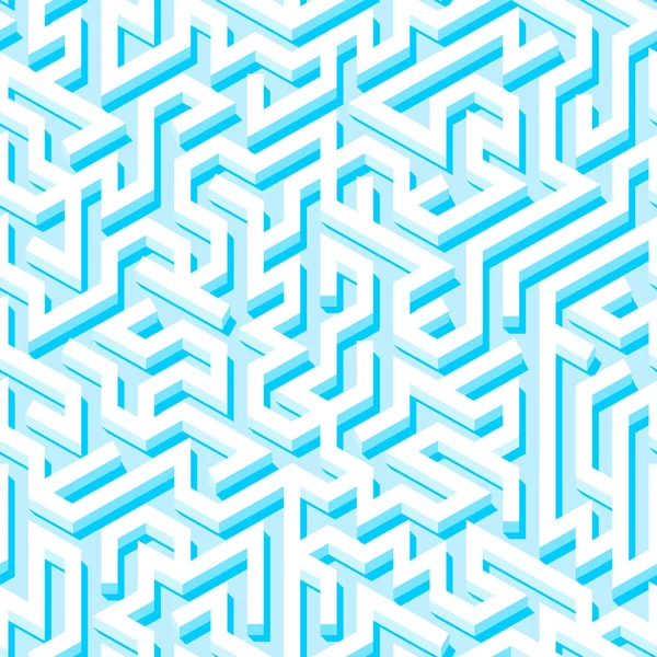 Maze Nahtloses Muster Mit Blau Endlos Gefliesten Labyrinth Für Stoff — Stockvektor