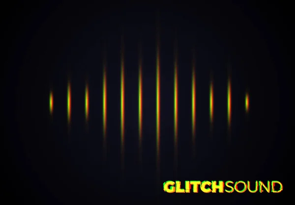 Audio Geluidsgolf Met Muziek Volume Pieken Kleur Glitch Effect Wazig — Stockvector