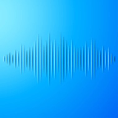 Kağıt, gölgeli mavi ses dalgaboyu işareti