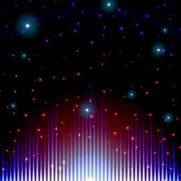 銀河の輝きを持つ神秘的な光沢のあるサウンドサイン — ストックベクタ