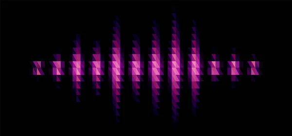 Audio Oder Musik Lila Glänzende Klangwellenform Mit Dreieckigem Lichtfilter Mit — Stockvektor