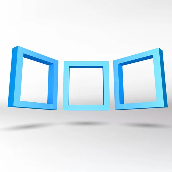Three Blue Rectangular Frames Your Presentation — Stock Vector