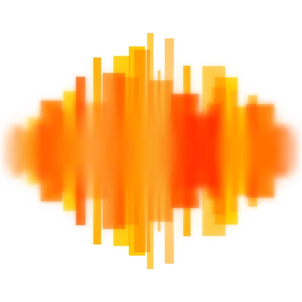 透明なオレンジ色の線でできたぼやけたベクトル波形 — ストックベクタ