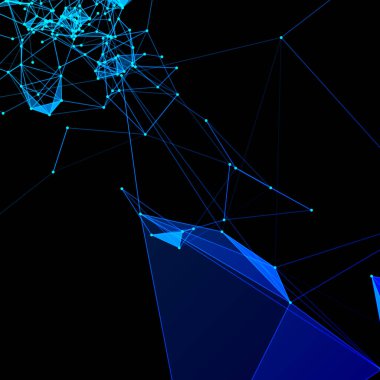 Noktalı ızgara ve üçgen hücreli soyut arkaplan