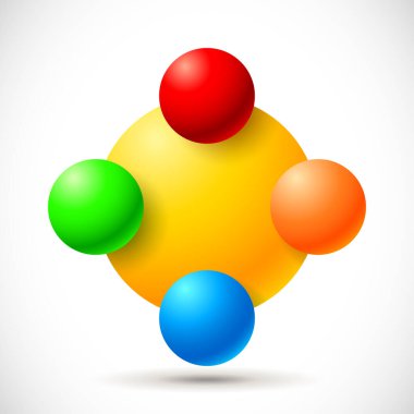 Uçan renkli toplar grubuna sahip bilgi grafikleri