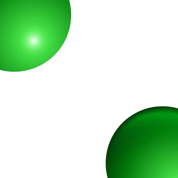 Cadre Minimal Abstrait Avec Boules Vertes Espace Copie — Image vectorielle
