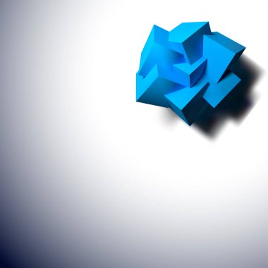 Gerçekçi 3D üst üste binen mavi küplü arkaplan