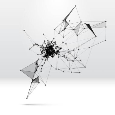 Noktalı ızgara ve üçgen hücreli soyut arkaplan