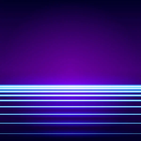 Luminoso Sfondo Linee Neon Con Stile Anni Lettere Cromate — Vettoriale Stock