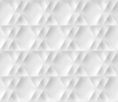 Origami tarzında gölgelerden ve ışıklardan yapılmış altıgen hücreli kusursuz desen. Beyaz arkaplan.