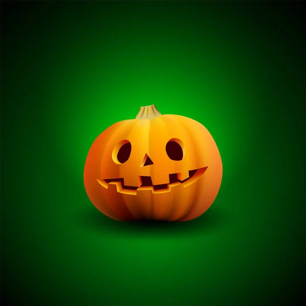 Halloween Abóbora Esculpida Retrato Com Rosto Assustador Letras — Vetor de Stock