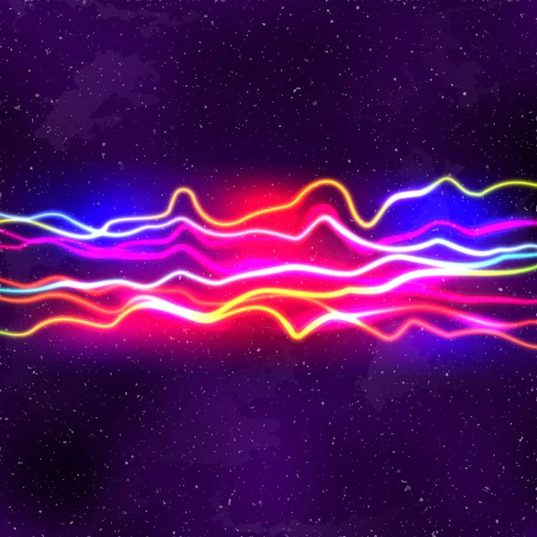 Neon Lijnen New Retro Wave Achtergrond Met 80S Stoffige Vhs — Stockvector