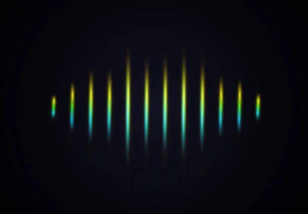 Audio Oder Schallwelle Mit Peaks Der Musiklautstärke Und Farb Glitch — Stockvektor