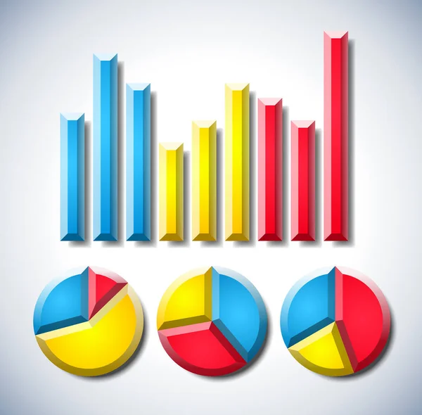 Colorful Infographic Graph Pie Diagrams — Stock Vector