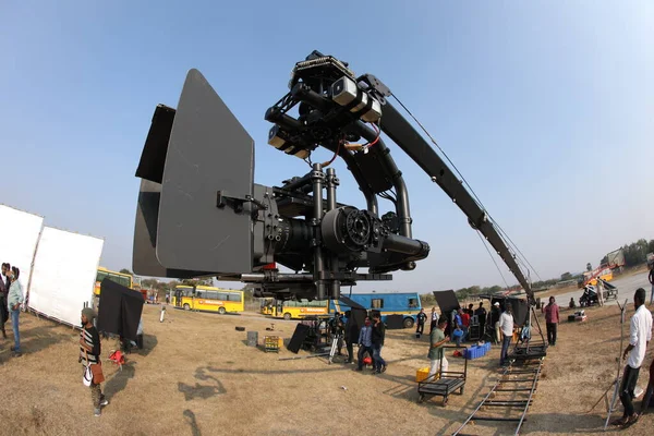 Câmera Filme Guindaste Hyderabad Índia Fev 2022 — Fotografia de Stock