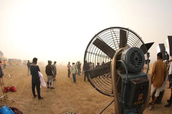 Filmploeg Silhouet Aan Het Werk — Stockfoto