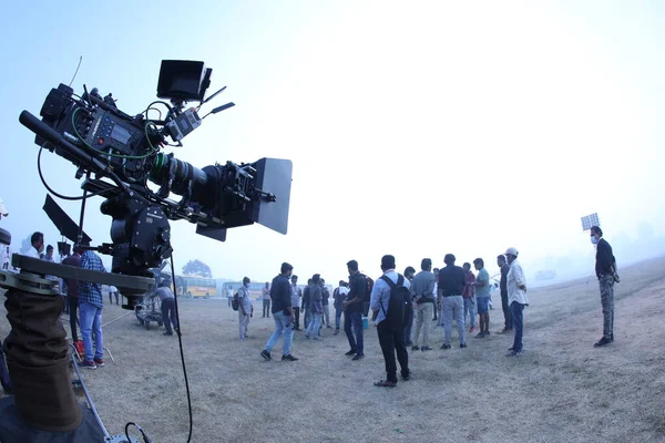 Filmteam Bei Der Arbeit Der Collage Hyderabad Indien März 2022 — Stockfoto