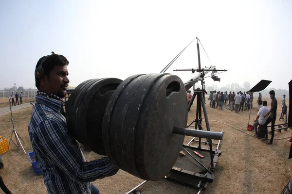 Filmploeg Aan Het Werk Collage Hyderabad India Maart 2022 — Stockfoto