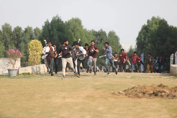 Zusammenstöße Zwischen Indischen Collage Studenten Hyderabad Indien März 2022 — Stockfoto