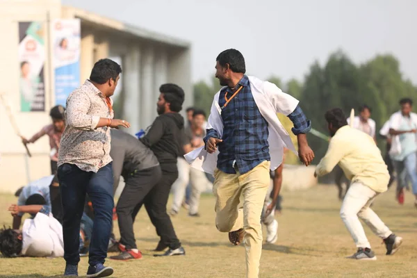 Clashes Indian Collage Students Hyderabad India 6Th March 2022 — Stock Photo, Image