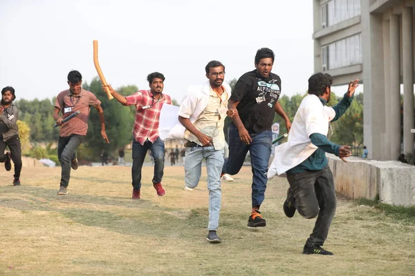 Confrontos Entre Estudantes Colagem Indiana Hyderabad Índia Março 2022 — Fotografia de Stock