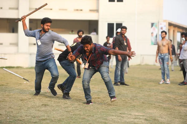 Clashes Indian Collage Students Hyderabad India 6Th March 2022 — Stock Photo, Image